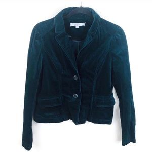 🌹Ann Taylor LOFT Green Velvet Blazer Sz 2